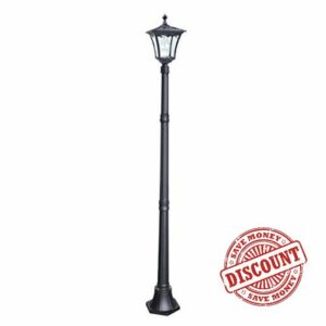 Kemeco ST4301B 76" Outdoor Garden Solar Lamp Post Light LED Aluminum Street Style for Exterior Landscape Deck Pathway Driveway Patio Yard