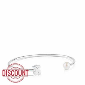 TOUS Women's Sweet Dolls Silver Pearl Bangle