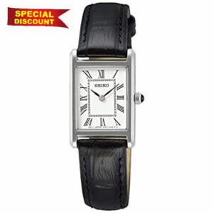 Seiko Women's Quartz Watch Stainless Steel with Leather Strap