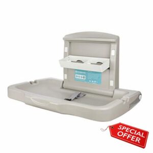 Modundry Baby Changing Table Horizontal Wall Mounted Fold Down for Shopping Center