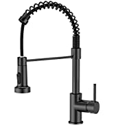 FORIOUS Kitchen Tap, Spring Kitchen Sink Mixer Tap with Pull Down Sprayer, Commercial Kitchen Fau...