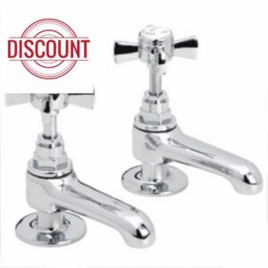 Heritage Dawlish 1/2" Basin Pillar Taps Quarter Turn CD in Chrome TDCC00 (Pair)