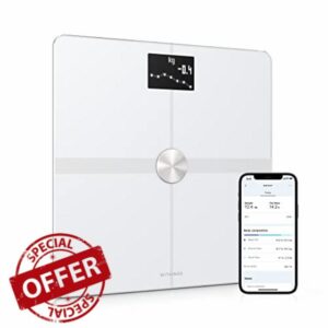 Withings Body+ - Smart Wi-Fi and Bluetooth Bathroom Scale - Digital Bathroom Scale Incl. Body Fat Scale for Weight loss