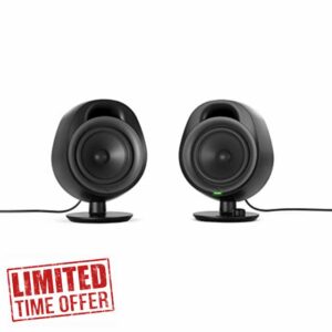 SteelSeries Arena 3 - Full-Range 2.0 Gaming Speakers – Immersive Audio – On-Speaker Controls – 4" Speaker Drivers – Wired & Bluetooth – 3.5mm Aux – PC