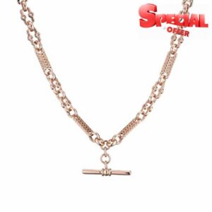 THE BLING KING 9mm Rose Gold Star & Bars Necklace with T-Bar