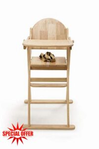 Safetots Deluxe Putaway Folding Wooden Child High Chair (Natural)