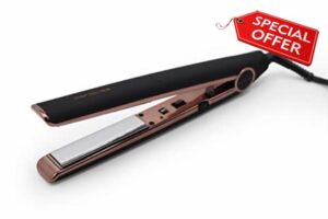 Corioliss C1 Hair Straightener for Women Professional Titanium Plates Flat Iron UK Plug Black Copper Soft Touch