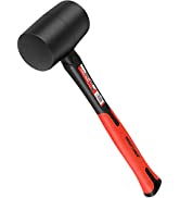 MAXPOWER Rubber Mallet, 24Oz Rubber Mallet Soft Hammer with Hickory Handle and Soft Face for Inst...