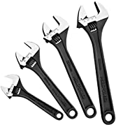 MAXPOWER Adjustable Spanner Set, 4PCs Adjustable Wrench Set Multifunctional Pipe Wrench with Reve...