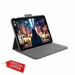 Logitech iPad (10th generation) Keyboard Case | Slim Folio with integrated wireless keyboard - Graphite