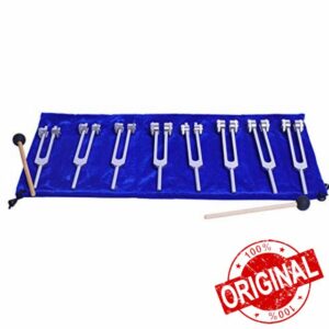 ENERGYSOUND Chakra Tuning Forks Set for Healing 7 Chakra+1 Soul Purpose Weighted Tuning Forks with Rubber Mallet
