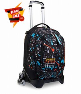 Seven 3-Wheel Jack School Trolley - Personal Art - Detachable Backpack - Double Use