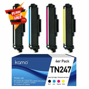 Kamo TN247CMYK Value Pack Compatible with Brother TN-247 TN247 TN-243 TN243 Toner Cartridges (4 pack)