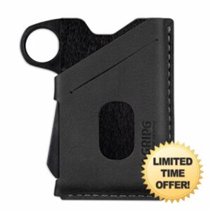 GRIP6 Minimalist Wallets for Men | Slim Wallets for Men | RFID for Front Pocket - Ninja Loop w/Black Leathe