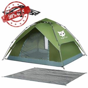 Night Cat Camping Tent 2 3 4 Person Man Waterproof Easy Set Up Take Down Up Dome Family Tent Automatic