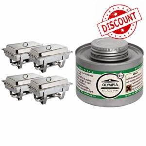 Olympia Milan 9 Litres Chafing Stainless Steel Set with Heat Insulating Lid - Twin Burners
