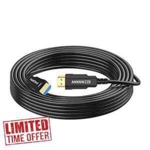 LinkinPerk HDMI Cable 2.0 Fiber Optic HDMI 4K@60Hz High Speed 18Gbps Support 4K 3D for HDR TV LCD Laptop PS3 Projector Computer (50M)