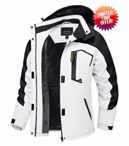 TACVASEN Women's Waterproof Jacket Winter Skiing Outdoor Walking Fleece Coat with Detachable Hood
