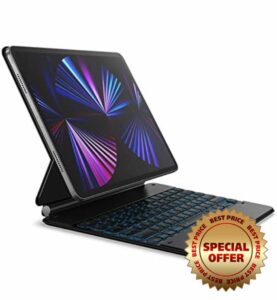 Dracool Magnetic Keyboard Case for iPad Pro 12.9 inch 2022 (6th/5th/4th/3rd Generation) Keyboard with Trackpad 7-Color Backlit Shortcut Keys Slim Ruggeed Folio Magic Type Keyboard QWERTY