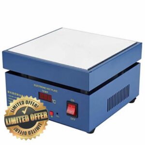 LED Microcomputer Electric Heating Plate Preheating Station 800W Welder Hot Plate 110/220V AC Rework Heater Lab Plate (200 x 200mm) (European standard 220V)