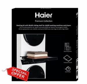 Haier Universal Stacking Kit with Black Sliding Shelf for Washing Machines and Dryers