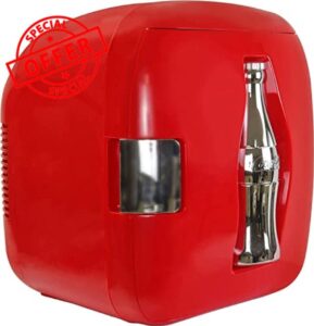 Coca Cola CCU09 Coke Mini Fridge 7.9L 12 Can Personal Portable Cooler Warmer Refrigerator for Snacks Lunch Drinks