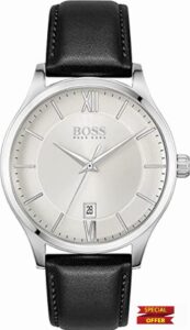BOSS Analogue Multifunction Quartz Watch for Men with Black Leather Strap - 1513893