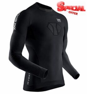 X-Bionic Men's Invent 4.0 Running Shirt Long Sleeves Men Sports Jersey Running Jogging Training Fitness Gym Compression Baselayer Top