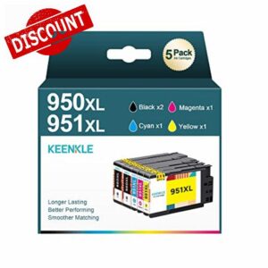 950XL 951XL Multipack Combo Pack Ink Cartridges High Yield Replacement for HP 950 951 XL Compatible for Officejet Pro 8610 8600 8100 8620 8640 8630 8625 276dw 251dw (Black/Cyan/Magenta/Yellow