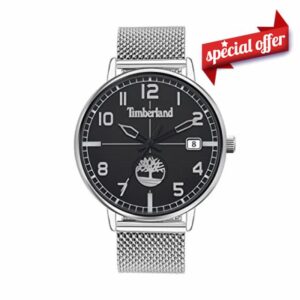 Timberland Leominster Mens Watch with Black Dial and Stainless Steel Mesh Bracelet