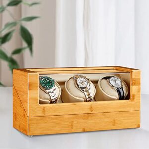 Bamboo Wood Watch Winder Box for Automatic Watches