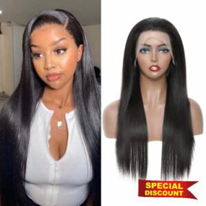Lace Front Wigs Human Hair Wig 13x4 Straight Human Hair Wigs Brazilian Wigs Human Hair Straight Lace Frontal Wigs Human Hair Wigs for Black Women (16inch