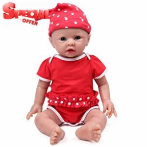 IVITA Full Body Silicone Reborn Baby Doll Newborn Baby Doll Open Mouth Handmade Blue Eyes Soft Baby Doll Girl (WG1519-19 inch-3791g-Girl)