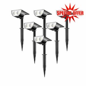 Linkind 6-Pack 12 LED Landscape Solar Spotlights