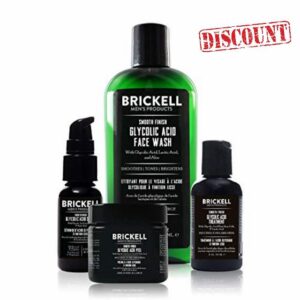 Brickell Men's Smooth Finish Glycolic Acid Routine For Men