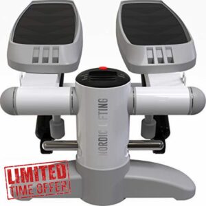 Nordic Lifting Mini Stepper & Stair Climber Machine - w/Resistance Bands Set - Built in Monito