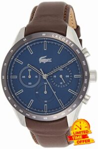 Lacoste Chronograph Quartz Watch for Men with Brown Leather Strap - 2011093