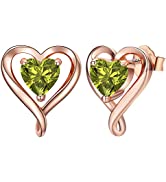 LAVUMO Sterling Silver Earrings for Women Silver Gold Rose Gold Stud Heart Earrings Set Hypoaller...