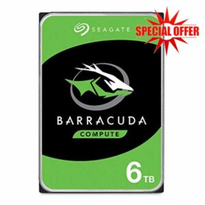 Seagate BarraCuda 6TB Internal Hard Drive HDD – 3.5 Inch SATA 6 Gb/s 5400 RPM 256MB Cache for Computer Desktop PC – Amazon Exclusive - Frustration Free Packaging (ST6000DMZ03)