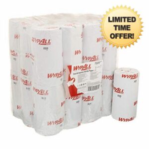 WypAll L10 Food & Hygiene Wiping Paper 7225 - 1 Ply Compact Blue Roll - 24 Rolls x 165 Paper Wipes (3