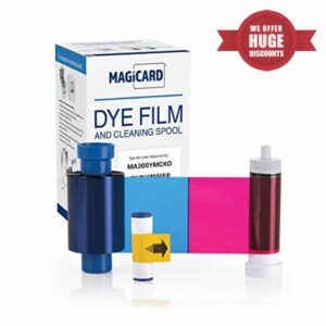 MAGICARD MA300YMCKO (EN1) Printer Ribbon | Prints up to 300 Card Designs Dye Film | Works Pronto