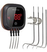 INKBIRD IBT-2X Bluetooth Cooking Thermometer Wireless Barbecue BBQ Grill Monitor Steel Probe Temp...