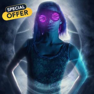 GloFX Pixel Pro Infinite Portal Goggles [350+ Epic Modes] - Programmable Rechargeable Light Up EDM Festival Rave Party Sunglasses Glow LED Glasses