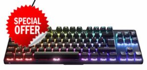 SteelSeries Apex 9 TKL - Mechanical Gaming Keyboard – Optical Switches – 2-Point Actuation – Compact Esports Tenkeyless Form Factor – Hotswappable Switches - English QWERTY Layou