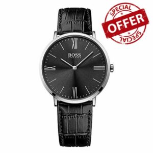 BOSS Analogue Quartz Watch for Men with Black Leather Strap - 1513369
