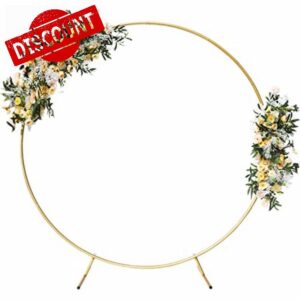 Round Balloon Arch Stand Upgrade Aluminum Tube Gold Balloon Hoop Circle Arch Stand Kit for Birthday Party Wedding Baby Shower Decoratio