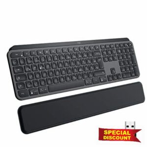 Logitech MX Keys Plus Advanced Wireless Illuminated Keyboard with Palm Rest