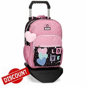 Enso Love Vibes School Backpack with Cart Pink 30x38x12cm Polyester 13.68L