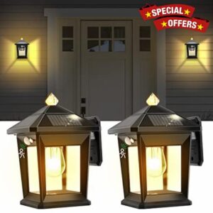 Nodfens 【2 Pack】 Solar Wall Lights Outdoor Garden