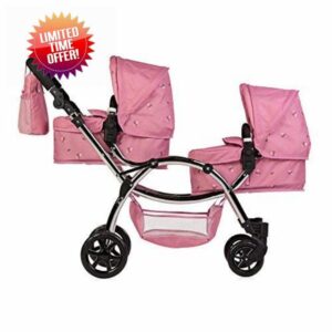 Roma Darcie Twin Dolls Pram in Pink